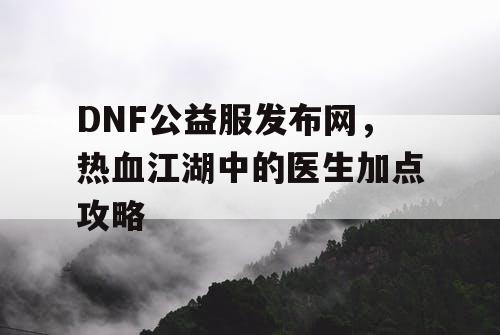 DNF公益服发布网，热血江湖中的医生加点攻略